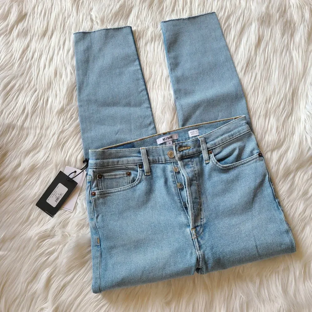 Re/Done Levi's Jean 90's High Rise Ankle Crop Skinny Y2K 29 NWT Anthropologie - Picture 4 of 5